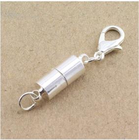 img 2 attached to 💎 Tegg 5pcs Silver Magnetic Lobster Clasp Connectors for DIY Crafts, Jewelry Making - Cylinder Shape Magnet Buckle Accessories