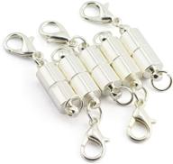 💎 tegg 5pcs silver magnetic lobster clasp connectors for diy crafts, jewelry making - cylinder shape magnet buckle accessories logo