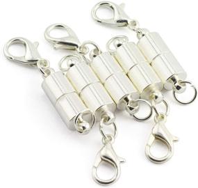 img 3 attached to 💎 Tegg 5pcs Silver Magnetic Lobster Clasp Connectors for DIY Crafts, Jewelry Making - Cylinder Shape Magnet Buckle Accessories