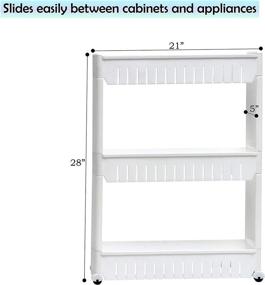 img 3 attached to 🧺 Space-Saving 28-inch Slim Slide Out Storage Tower for Laundry, Bathroom, or Kitchen - By Trademark Innovations