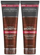 enhance your brunette hair with john frieda brilliant brunette bundle: color deepening shampoo & conditioner, 8.3 ounce each logo