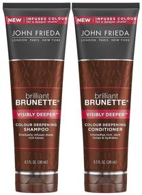 img 1 attached to Enhance Your Brunette Hair with John Frieda Brilliant Brunette Bundle: Color Deepening Shampoo & Conditioner, 8.3 Ounce Each