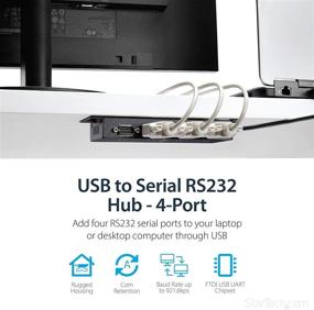 img 3 attached to StarTech.com Устройство для подключения USB к последовательному порту RS232 с креплением на стену - 4-портовый хаб - Cохранение портов COM - FTDI USB к DB9 RS232 - Совместимость с Din Rail (ICUSB2324I), черный