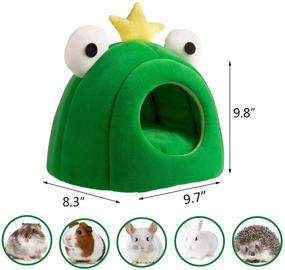 img 3 attached to 🐾 Hollypet Warm Small Pet Animals Bed - Dutch Pig Hamster Nest Hedgehog Rat Chinchilla Guinea Habitat Mini House in Green Bullfrog Color