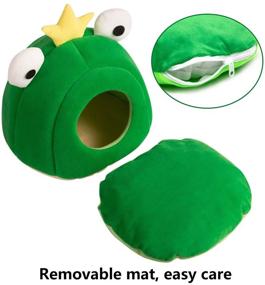 img 2 attached to 🐾 Hollypet Warm Small Pet Animals Bed - Dutch Pig Hamster Nest Hedgehog Rat Chinchilla Guinea Habitat Mini House in Green Bullfrog Color