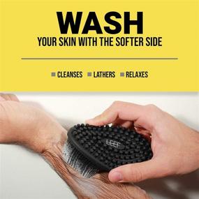 img 2 attached to LEEF Bath and Body Brush: Massaging and Exfoliating Silicone Scrubber for Gentle Skin Care and Improved Blood Circulation - Black, 1 Pc.