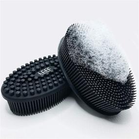 img 4 attached to LEEF Bath and Body Brush: Massaging and Exfoliating Silicone Scrubber for Gentle Skin Care and Improved Blood Circulation - Black, 1 Pc.
