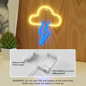 img 2 attached to iFreelife Neon Signs - Cloud Lights Lightning Bolt Neon Sign Room Decor | Aesthetic LED Cloud Lightning Neon Light for Bedroom and Home Décor | Art Wall Decor, Bar, Teenage Girl Gift