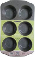 🧁 casaware jumbo muffin pan - 6 cup ceramic coated non-stick silver granite (1-2807-5k) logo