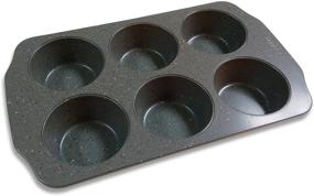 img 1 attached to 🧁 CasaWare Jumbo Muffin Pan - 6 Cup Ceramic Coated Non-Stick Silver Granite (1-2807-5K)