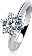 💍 ladylike 18k gold plated sterling silver moissanite engagement ring for women - d color, vvs1 clarity, 1.5ct 7.5mm round cut solitaire, six prongs - ideal for wedding, engagement, anniversary, and promise logo