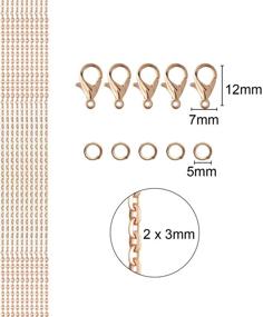 img 3 attached to 💎 39.4 Feet 2mm Link Chain Necklace Jewelry Plier Set with 30 Lobster Clasps and 100 Jump Rings - Rose Gold DIY Jewelry Accessories Kit