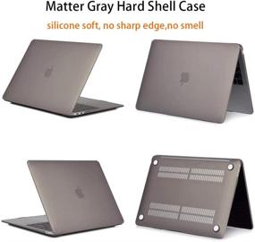 img 2 attached to 👉 Matte Gray LONGHUA 4 in 1 Case for MacBook Pro 13 inch 2020 (Model A2338 M1 A2289 A2251) - Durable Plastic Hard Shell with Keyboard Cover Skin & Screen Protector for Mac Pro 13" Touch ID