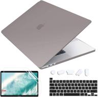 👉 matte gray longhua 4 in 1 case for macbook pro 13 inch 2020 (model a2338 m1 a2289 a2251) - durable plastic hard shell with keyboard cover skin & screen protector for mac pro 13" touch id logo