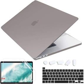img 4 attached to 👉 Matte Gray LONGHUA 4 in 1 Case for MacBook Pro 13 inch 2020 (Model A2338 M1 A2289 A2251) - Durable Plastic Hard Shell with Keyboard Cover Skin & Screen Protector for Mac Pro 13" Touch ID