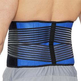 img 4 attached to 🔵 NeoTech Care Neoprene Back Brace – Enhanced Double Compression, Vibrant Blue Color, Large Size