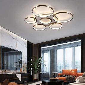 img 1 attached to 🔆 Contemporary Dimmable LED Ceiling Light Fixture for Living Room Bedroom - 8480LM 3000K-6500K - Remote Control - Brown