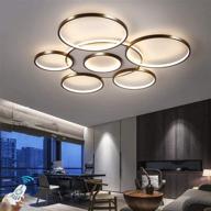 🔆 contemporary dimmable led ceiling light fixture for living room bedroom - 8480lm 3000k-6500k - remote control - brown logo