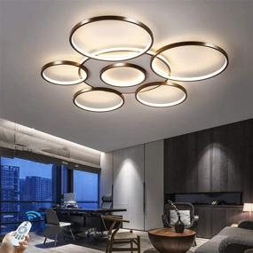 img 2 attached to 🔆 Contemporary Dimmable LED Ceiling Light Fixture for Living Room Bedroom - 8480LM 3000K-6500K - Remote Control - Brown