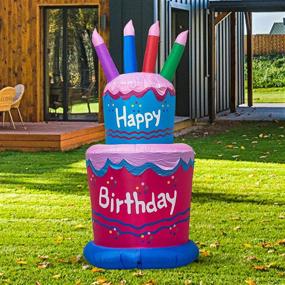 img 4 attached to 6FT Giant Inflatable TRMESIA Happy Birthday Cake: Perfect Celebration Decor