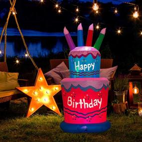 img 1 attached to 6FT Giant Inflatable TRMESIA Happy Birthday Cake: Perfect Celebration Decor