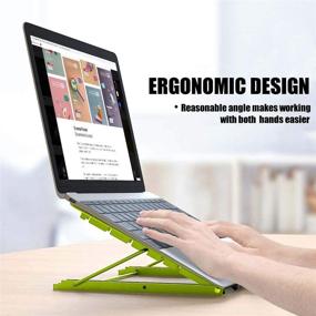 img 2 attached to Laptop Ergonomic Adjustable Portable Tablet Laptop Accessories