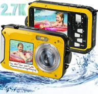 📸 full hd 2.7k 48mp waterproof camera with dual screen, 16x digital zoom, and flashlight - perfect for underwater photography logo
