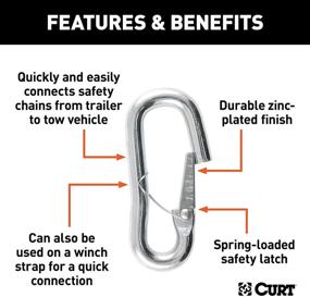 img 2 attached to 🔗 CURT 81288 Snap Hook Trailer Safety Chain Hook Carabiner Clip, 9/16-Inch Diameter, Rated at 5,000 lbs