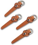 🔗 ctzd fully leather zipper pulls tab tags cord pulls - replacement metal zipper handle mend fixer for suitcases, jackets, backpacks, coats - ideal for boots, handbags, and purses (brown, pack of 4) logo