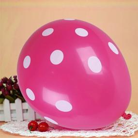 img 2 attached to 🎈 12 Inch Polka Dot Latex Balloons - NUOLUX 50 Pcs - Ideal Decoration for Wedding, Birthday Party (Rose Red Pink)