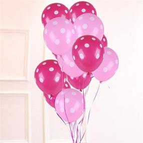 img 3 attached to 🎈 12 Inch Polka Dot Latex Balloons - NUOLUX 50 Pcs - Ideal Decoration for Wedding, Birthday Party (Rose Red Pink)