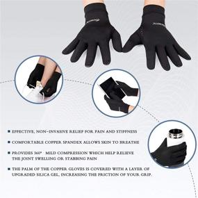 img 2 attached to 🧤 Relieve Arthritis & Carpal Tunnel: 2 Pairs Copper Compression Gloves for Women/Men - Touch Screen, Anti-Slip Design, Relieve Aches, Rheumatoid Pains & Joint Swelling