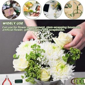 img 1 attached to 🌸 Floral Tape Arrangement Kit - 14 Pcs Dveda Floral Craft Tools: Floral Wire Cutter Scissor, Floral Tapes (5 Pcs), Pearl Floral Pin for Wedding Bouquet Stem Wrap Florist