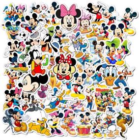 img 4 attached to 50Pcs Disney Mickey Waterproof Stickers - Ideal for Water Bottles, Cups, Laptops, Guitars, Cars, Motorcycles, Bikes, Skateboards, Luggage, and More - Vinyl Graffiti Patches by JHSL