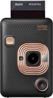 fujifilm instax mini liplay: capture memories instantly with an elegant black hybrid camera logo