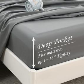 img 1 attached to 🛏️ UNILIBRA Full Bed Sheet Set - Super Soft Brushed Microfiber, 6-Piece Luxury Set for Full Size Bed with 1800 Thread Count, 16 Inches Deep Pockets - Wrinkle, Fade, and Stain Resistant Grey Sheets