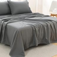 🛏️ unilibra full bed sheet set - super soft brushed microfiber, 6-piece luxury set for full size bed with 1800 thread count, 16 inches deep pockets - wrinkle, fade, and stain resistant grey sheets logo