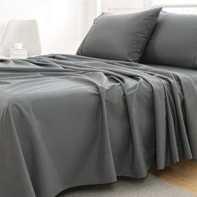 img 3 attached to 🛏️ UNILIBRA Full Bed Sheet Set - Super Soft Brushed Microfiber, 6-Piece Luxury Set for Full Size Bed with 1800 Thread Count, 16 Inches Deep Pockets - Wrinkle, Fade, and Stain Resistant Grey Sheets