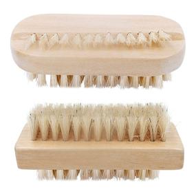 img 4 attached to 🧼 Beautyours 2 Pack Wooden Two-sided Hand & Nail Brush for Effective Fingers Cleaning, Manicure, Pedicure, and Nail Scrubbing – Natural Wood and Bristle Fingernail and Toenail Brushes for Men, Women, and Girls