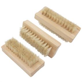 img 1 attached to 🧼 Beautyours 2 Pack Wooden Two-sided Hand & Nail Brush for Effective Fingers Cleaning, Manicure, Pedicure, and Nail Scrubbing – Natural Wood and Bristle Fingernail and Toenail Brushes for Men, Women, and Girls