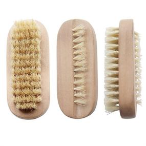 img 2 attached to 🧼 Beautyours 2 Pack Wooden Two-sided Hand & Nail Brush for Effective Fingers Cleaning, Manicure, Pedicure, and Nail Scrubbing – Natural Wood and Bristle Fingernail and Toenail Brushes for Men, Women, and Girls