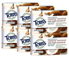 img 1 attached to 🥥 Tom's of Maine Coconut Natural Beauty Bar - 1.35oz Travel Size (Pack of 6)