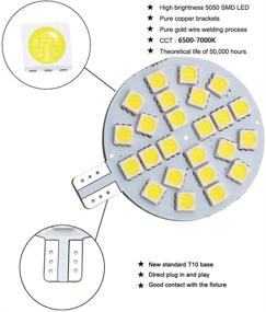 img 3 attached to 💡 GRV T10 921 194 LED Bulb (2nd Generation) Pack of 10 - Super Bright AC/DC 12V-24V for RV, Boat, Landscape, Ceiling Dome Interior Lights - Cool White, 24-5050 SMD Lamp