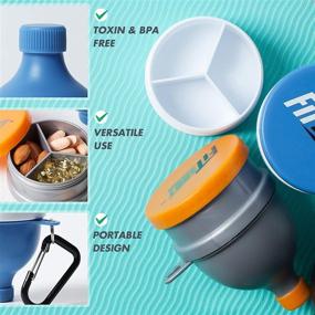 img 2 attached to 🏋️ Futuristic Fitshot Protein Powder Funnel: 4-Piece Pack with Keychain, 2-in-1 Pillbox, Portable 120ml, BPA Free – Ideal Pre Workout Protein Powder Container for Convenience on the Go