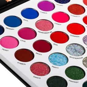 img 1 attached to DE'LANCI 54-Color Eye Shadow Palette - Vibrant Neon Glitter, Matte, Shimmer Makeup Board with Professional Highly Pigmented Powder Shadows