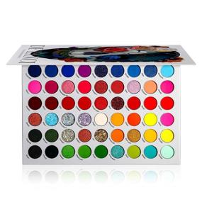 img 4 attached to DE'LANCI 54-Color Eye Shadow Palette - Vibrant Neon Glitter, Matte, Shimmer Makeup Board with Professional Highly Pigmented Powder Shadows