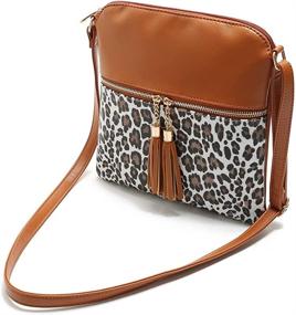 img 3 attached to 🐆 Leopard Print Crossbody Bag in Nabegum Style – Cheetah Animal Handbag Vegan Leather Purse