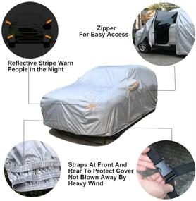 img 1 attached to 🚗 SEAZEN 6 Layers SUV Car Cover: Waterproof, All-Weather Protection with Zipper Door. Ideal for Hail, UV, Snow & Wind. Universal Full Car Cover (176"-191")