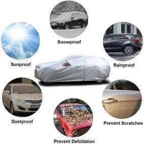 img 3 attached to 🚗 SEAZEN 6 Layers SUV Car Cover: Waterproof, All-Weather Protection with Zipper Door. Ideal for Hail, UV, Snow & Wind. Universal Full Car Cover (176"-191")