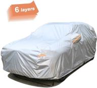 🚗 seazen 6 layers suv car cover: waterproof, all-weather protection with zipper door. ideal for hail, uv, snow & wind. universal full car cover (176"-191") logo